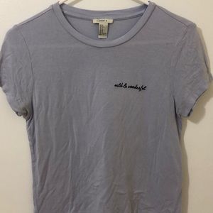 Sky Blue Embroidered Tee